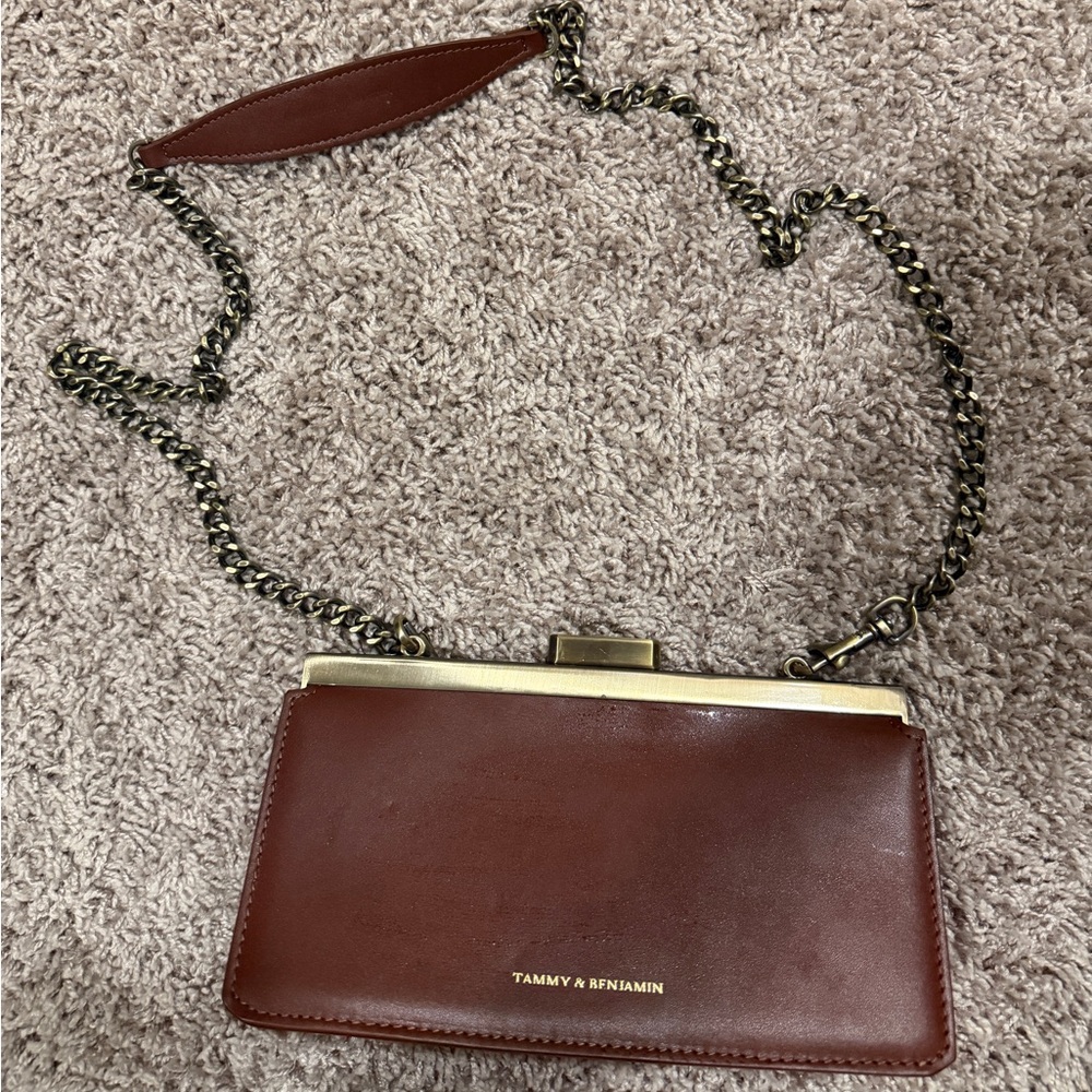 Tammy & Benjamin structured leather clutch/crossbody